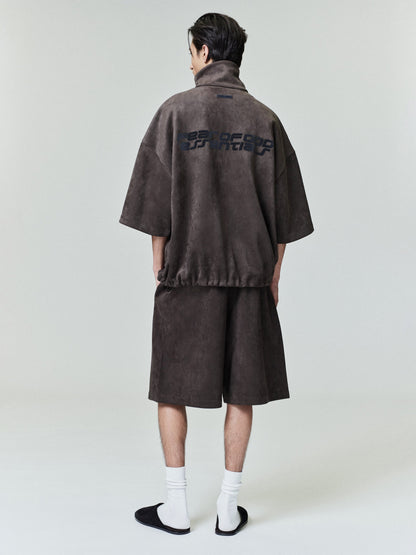 Suede Fleece Relaxed Short