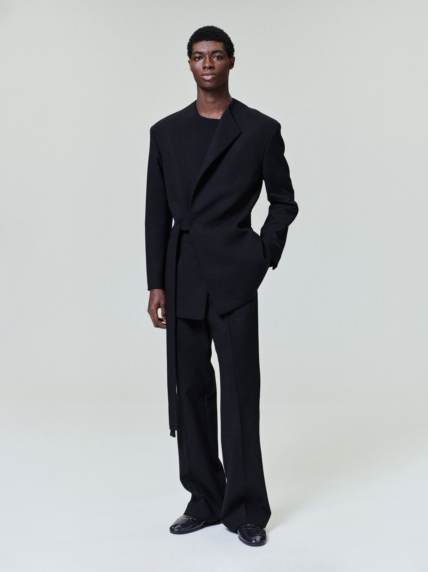 Double Weave Wool Tailored Flared Pants
