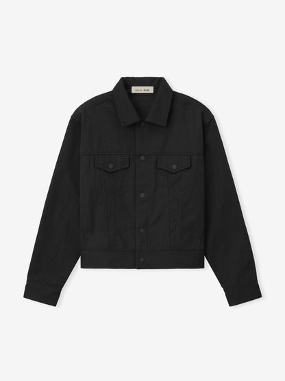 Textured Nylon Trucker Jacket