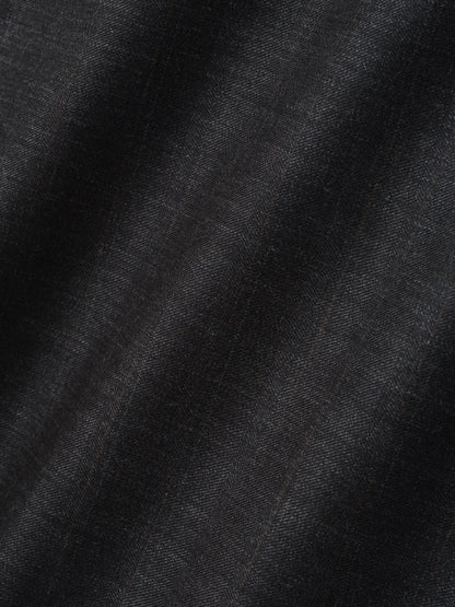 Grey Striped Wool Collarless Sport Jacket