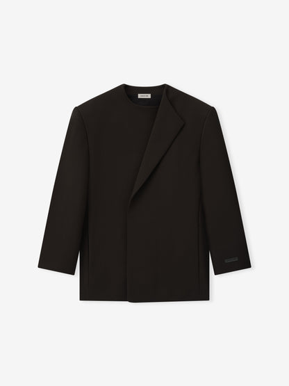 Double Weave Wool Crewneck Jacket