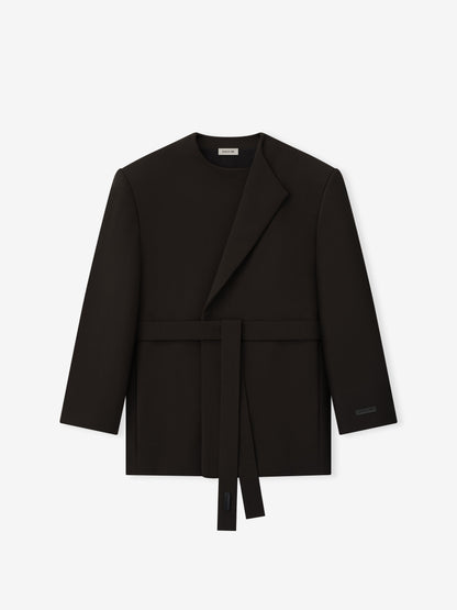 Double Weave Wool Crewneck Jacket
