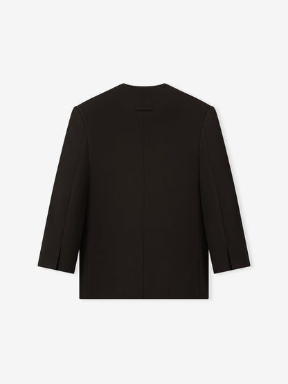Double Weave Wool Crewneck Jacket