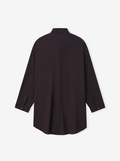 Womens Easy Care Wool Relaxed Shirt