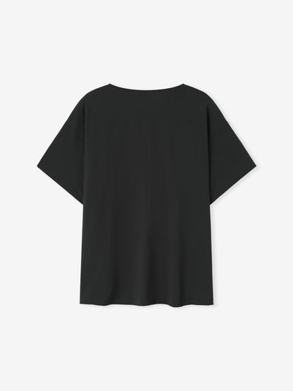 Womens Superfine Wool Boat Neck Tee